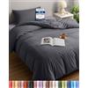 Utopia Bedding Copripiumino Singolo - Microfibra Copripiumino 135x200cm + Federa 50x75cm - Grigio