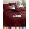 Utopia Bedding Copripiumino Una Piazza e Mezza - Microfibra Copripiumino 200x200cm + Federe 80x80cm - Bordeaux