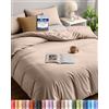 Utopia Bedding Copripiumino King Size - Microfibra Copripiumino 230x220cm + Federe 50x75cm - Beige