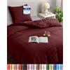 Utopia Bedding Copripiumino Singolo - Microfibra Copripiumino 135x200cm + Federa 80x80cm - Bordeaux