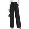 Zylioo Pantaloni alti da donna a gamba larga, casual, con tasche | Pantaloni lunghi da ufficio per donne alte con vestibilità ampia e tasche laterali per lavoro e abbigliamento casual da