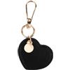 GALPADA Portachiavi in pelle a forma di cuore: portachiavi in pelle alla moda, portachiavi a forma di cuore, ciondolo per borsa, accessori per chiavi auto, nero, 9.00X4.50X1.00CM