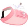 PACKOVE Cappello da Sole con Ventilatore Ricaricabile a 3 Velocità, Parasole Estivo in Cotone e Plastica, Cappellino Rosa per Climbing e Golf