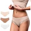 FOCENZA Slip Donna Microfibra con Dettagli in Pizzo | 3 Pezzi | Vari Colori | Intimo Donna | Senza Cuciture | Made in Italy