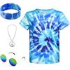 Prebene Costume da hippie da ragazzo 60 S anni '70 colorata, set di 4 accessori per bambini