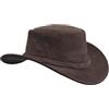 Leatherick Cappello da Cowboy Impermeabile in Vera Pelle Scamosciata Marrone Scuro Stile Australiano Cappello in Pelle Western Outback Bush (M, Marrone Scuro)