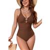 SHEKINI Scollo V Costume da Bagno Intero da Donna Regolabile Cutout Costumi Intero Donna