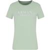 Armani Exchange Crewneck Regular Fit Rhinestone And Metallic Log Otee T-Shirt Donna