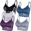 Duufin 5 Pezzi Reggiseno Bralette Pizzo Reggiseno Senza Ferretto per Donna e Ragazze, 5 Colori (Nero, Bianco, Grigio, Viola, Blu Acciaio, S-M)