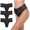 GAREDOB - Perizoma a Vita Alta in Cotone, Confezione da 6 Mutandine da Donna, Confezione da 3 Pezzi., XXX-Large