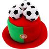 Toyland® Portogallo Cappello a cilindro da tifoso di calcio con palloni 3D - Feste in maschera e celebrazioni a tema Coppa del Mondo e Campionato Europeo - 10 paesi tra cui scegliere