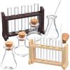 Parliky Set 2 Mini Provette in Vetro Portaprovette in Legno | Decorazione Casa delle Bambole, Accessori per Micro Paesaggi, Strumento per Sabbia e Costruzione