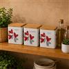 MA MAISON Set Barattoli Love Me Caffè Sale Zucchero Ceramica 3 Pz