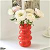 BLOFLO STU BLOFLO Vaso per fiori idroponico in vetro colorato, 17,8 cm, arancione opaco, vaso floreale geometrico a quattro strati per decorazione domestica, moderno vetro a bolle per casa, ufficio, tavolo di
