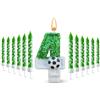 Glamifyr 13 candele per 4 compleanno, per bambini, per compleanno, calcio, compleanno, 4 pezzi, colore verde