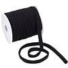 BENECREAT 25 m di Cordoncino in Cotone Piatto Nero di Ricambio, Corda Piatta con Coulisse Larga 8 mm con Bobine Vuote in Plastica per Accessori per Indumenti