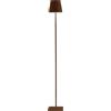 Zafferano, Lampada Poldina L, Lampada da Terra Ricaricabile e Senza Fili con Controllo Touch, Adatta per Salotto ed Esterni, Dimmer, 2200-3000 K, Altezza Regolabile 52-122 cm, Colore Corten
