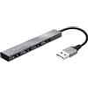 Trust Halyx Ciabatta Multipresa USB 2.0 Ultra-Compatta 4 Prese, Argento