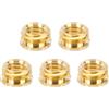 PATIKIL Adattatori Filettati Femmina 1/4 A Maschio 3/8, 5 Pezzi Adattatore Filettatura Treppiede Per Fotocamera Monopiede Video DSLR SLR Supporto Microfono, Oro