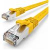 1aTTack.de 1x Cavo Ethernet LAN CAT7 piatto 0,5m U/FTP 10 Gbit/s RJ45 Cat6a giallo