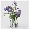 EDG Enzo De Gasperi Composizione Orchidea Phalaenopsis Artificiale H 58,5 Cm con Foglie e Vaso White Violet