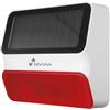 Nivian - Sirena wireless ad alimentazione solare compatibile con allarme Nivian - Adatta per esterni - Avviso luminoso e sonoro da 100 dB - Include batteria - Installazione semplice