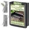 LCGOD Telo Pacciamatura Anti Erbacce 3x10m con 50 Picchetti