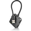 NGS IHUB 3.0 Tiny - Hub USB a 4 porte, Compatto e Portatile, con Trasferimento Fino a 5 Gbps, Compatibile con USB 2.0/1.1, Plug & Play, Senza Alimentazione Esterna
