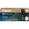 ITSON, AAA Premium batterie alcaline, confezione da 10, consigliate per fotocamere, controller di gioco, LR3IPR/8CP