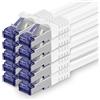 1aTTack.de 10x 3.0m CAT7 Cavo di rete RJ45 10 Gigabit SFTP PIMF - Bianco | Cavo patch Ethernet, rame, 10 Gb/s, LAN, DSL, switch, modem, router, patch panel, CAT7, CAT6, CAT5
