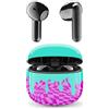 Music Sound - Auricolari Bluetooth TWS Fantasy - Design a Capsula - Senza Fili - Custodia di Ricarica - Microfono - Play Time fino a 25 ore di ascolto - Tanti colori e fantasie disponibili