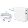 MUTTO Pack Caricatore USB C, 65 W + Cavo USBC 2 M, Spina di ricarica rapida Tipo C + USB A - Spina USB C, Testa Compatibile con iPhone 17 16 15 14 13 12 11, Samsung, Xiaomi, iPad, Tablet e tutti