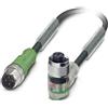 Phoenix Contact Cavo di collegamento M12/M12 con LED 1xmaschio/1xfemmina diritto/angolare. 4/4 poli. Codifica A, 24 V, 4 A,