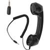 OEM Auricolare retrò con connettore telefonico da 3,5 mm - Regolatore del volume - Cavo lungo 2,7 metri - Design audio di alta qualità
