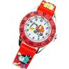TOVINANNA Orologio Quarzo Silicone Rosso, Design Cartone Animato Excavator, Facile e Comodo,