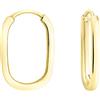 SOFIA MILANI - Orecchini da Donna in Argento 925 - Placcati in Oro - Creoli ad Ovale - E1487