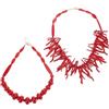 TOVINANNA Collana di Perline Boho Color Corallo , Girocollo in Lega e Plastica