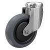 ROCARR RUOTA D.80 SUPP.FORO.PASS.12 CROM. RUOTA NYL/GOMMA GRIGIA C/PAR PLAS.NERA