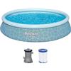 Bestway 57376-7 Piscina gonfiabile Fast Set - forma rotonda 3,96 m x 84 cm, blu