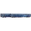 RIVAROSSI HR4408 Set 2 carrozze 2a cl nuova livrea "Intercity Notte" blu/azzurro