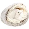 Arquiel Cuccia per Cani, Cuccia Gatto Lettino per Animali Domestici a Ciambella, Cuscino Lavabile E Calda, Avabile, Anti Ansia, Letto Di Piccola Taglia Per Gatti Interni (Marrone,60X60CM)