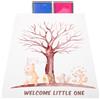 Tofficu Set di Albero di Impronte Digitali per Baby Shower, Decorazioni per Feste di Rivelazione del Genere, Include 1 Poster, 2 Tamponi di Inchiostro, 1 Foglio di Colla