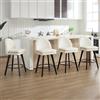 Relbiety Set di 4 Sgabelli da Bar in Velluto Girevoli 360°,Beige