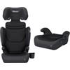 Bebeconfort Ride 2-in-1 i-Size Seggiolino Auto Bambini, 100-150 cm, 3,5-12 anni, Seggiolino Auto ISOFIX, Schienale Rimovibile, Leggero 3,7 kg, Poggiatesta a 11 Posizioni, Portabibite, Full Black
