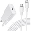 DEESOOCO Caricatore USB-C ultra sottile 20 W, spina USB-C alimentatore di rete per i-Phone 16/16 Pro/16 Pro Max/16 Plus/15 14 13 12 11 Pro Max X XS, Sam-Sung, caricatore ultra sottile, spina piccola