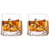 Glasseam Bicchieri Da Whisky Irregolari Set Di 2 Bicchieri Da Scotch Con Pieghe Inclinate Bicchiere Da Whisky Alla Moda 250Ml Per Papà, Marito, Amici, Bicchieri Per Bicchiere Da Bourbon/Rum/Bar