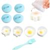 Generic Cuociuova in silicone - Macchina per uova sode - Cuociuova in camicia, produzione di uova sode, stampo per uova in camicia, macchina per uova sode, 4 portauova antiaderenti, tascabili veloci