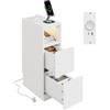 SoBuy comodino con stazione di ricarica e luce LED a sensore, 20x35x60cm