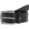 Tommy Hilfiger Uomo Cintura Denton Pebble 4,0 cm Fibbia ad Ardiglione, Nero (Black), 80 cm