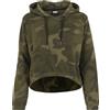 Urban Classics Felpa con cappuccio da donna Camo Cropped, Felpa con Cappuccio, Donna, Multicolore (Olive Camo), M